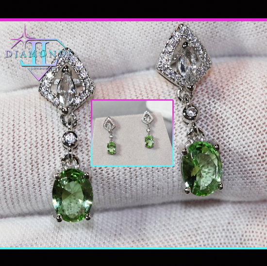 green diamond earrings