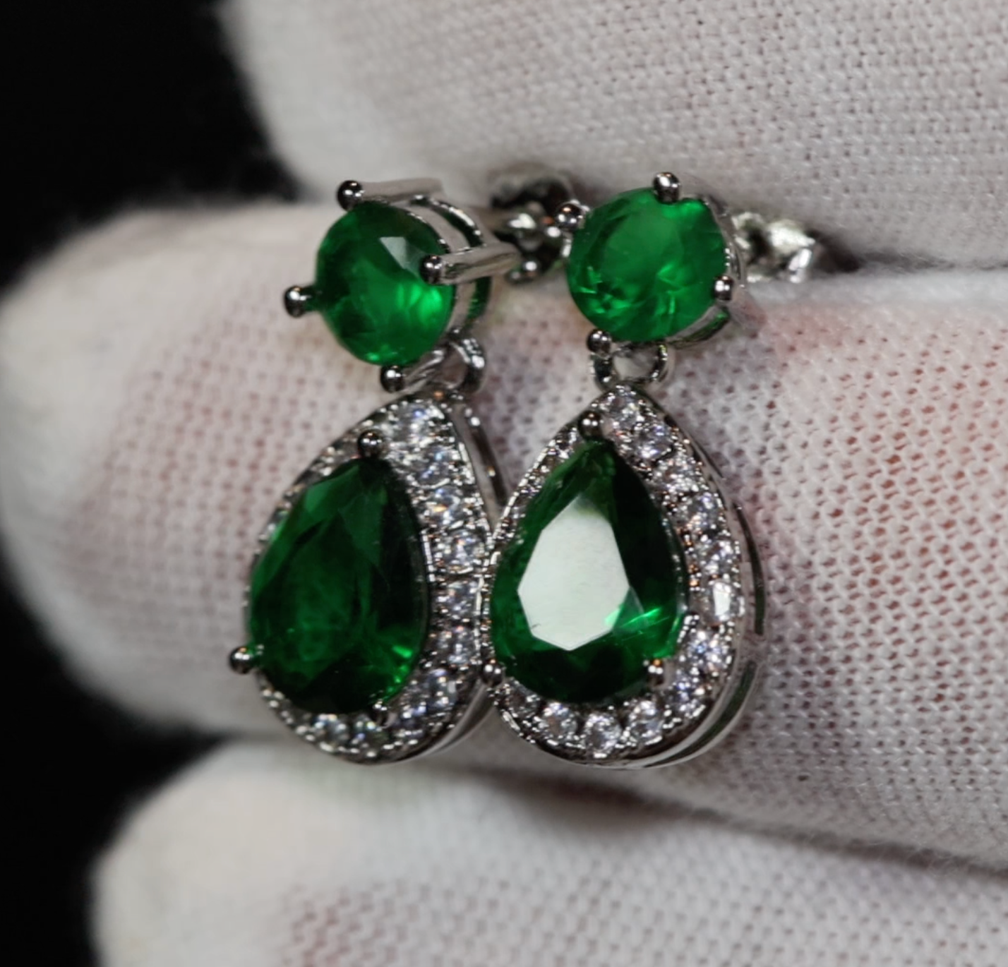 Green Diamond Earrings