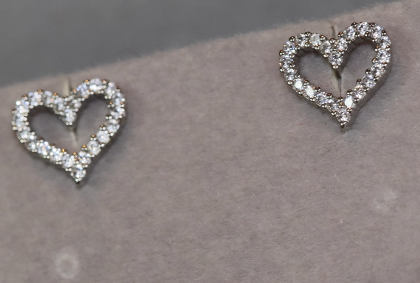 Heart earrings with Diamonds | Heart Ear Studs | Womens Diamond Ear Studs | Ear Studs