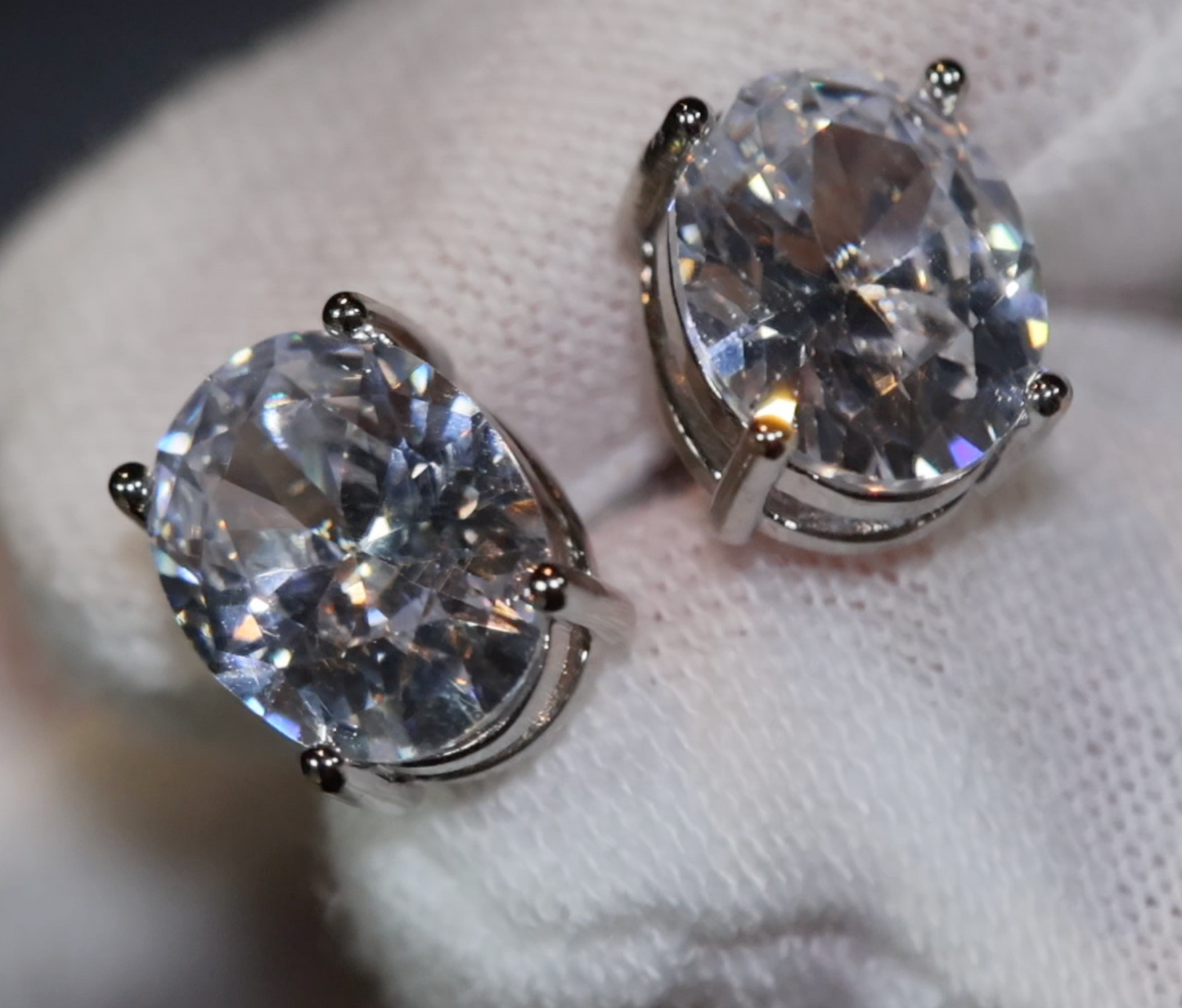 Womens Earrings | Oval Diamond Earrings | Diamond Ear Studs | Stud Earrings | Womens Ear Studs |  Ear Studs