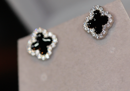 Clover Earrings | Clover Diamond Earrings | Clover Diamond Ear Studs