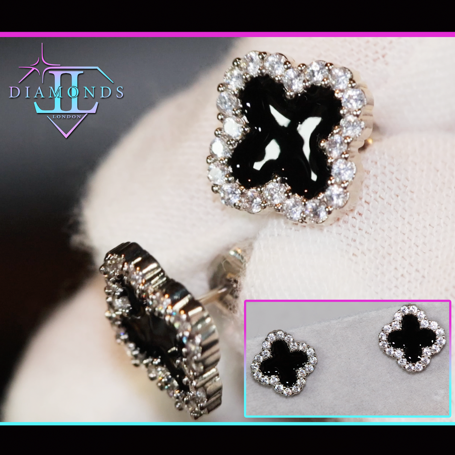 Womens diamond ear studs