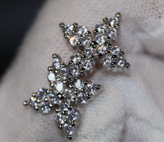 Star Shape Ear Studs | Snowflake Diamond Ear Studs | Star earrings with Diamonds