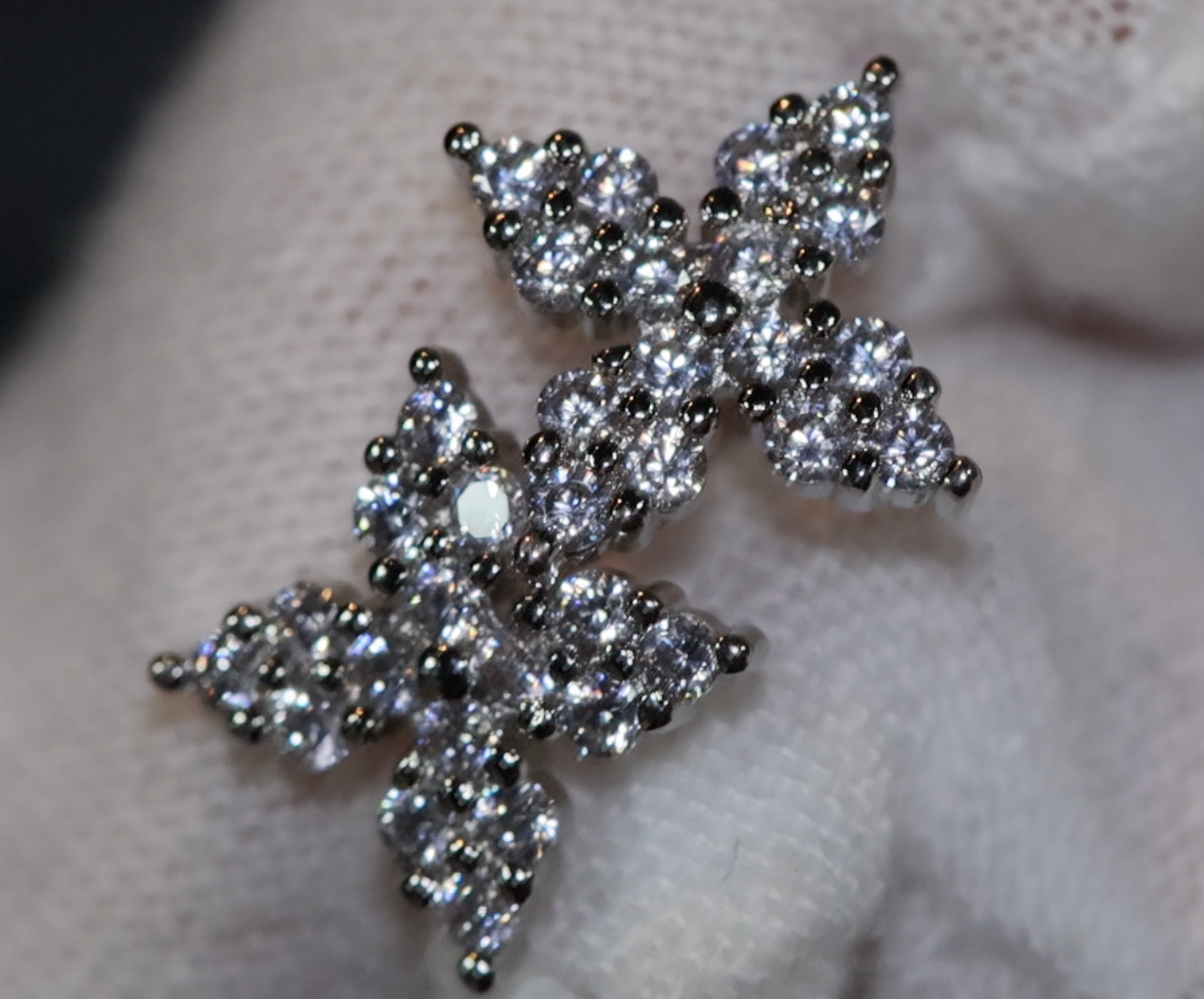 Star Shape Ear Studs | Snowflake Diamond Ear Studs | Star earrings with Diamonds