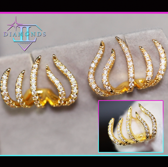 gold diamond cuff earrings