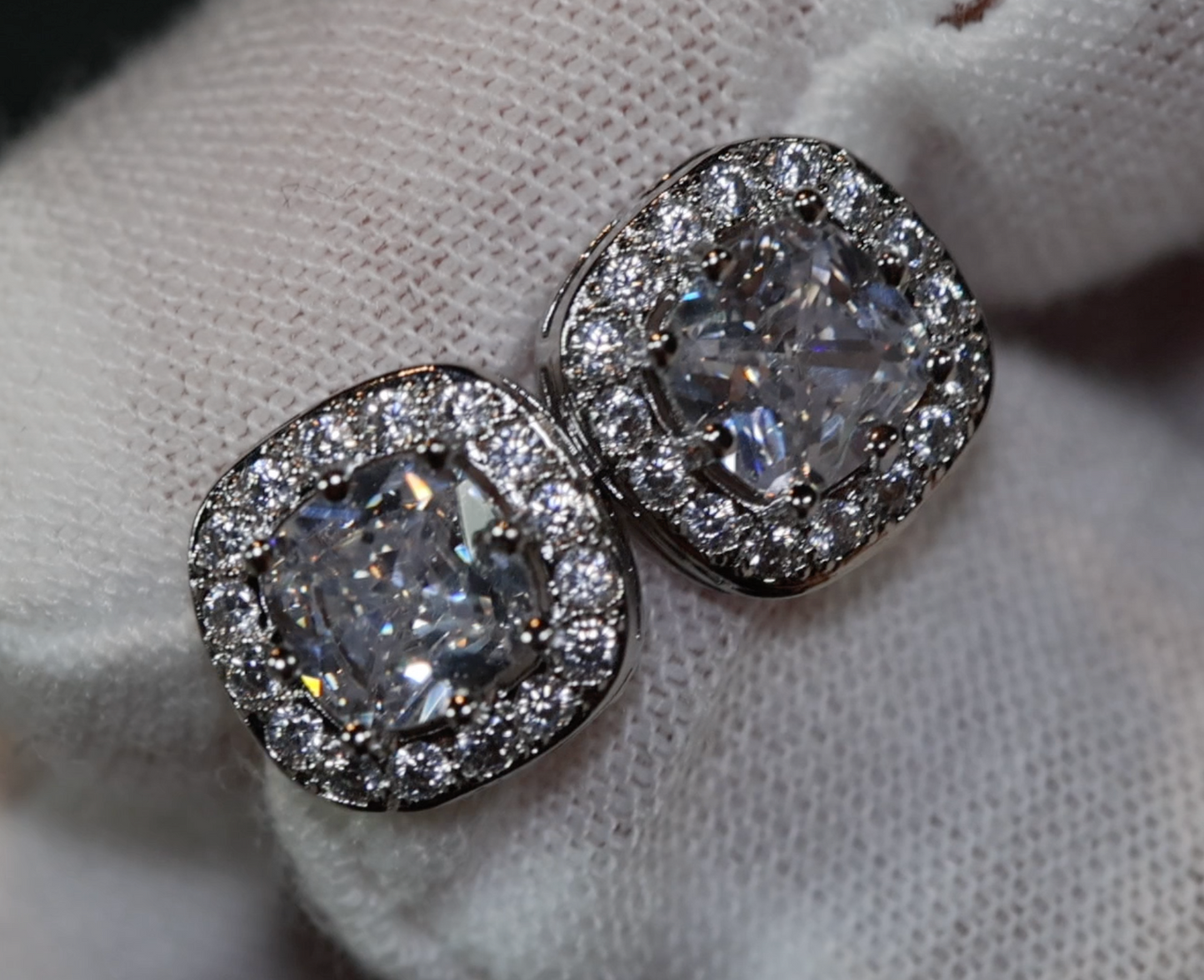 Halo Diamond Ear Studs | Diamond Ear Studs