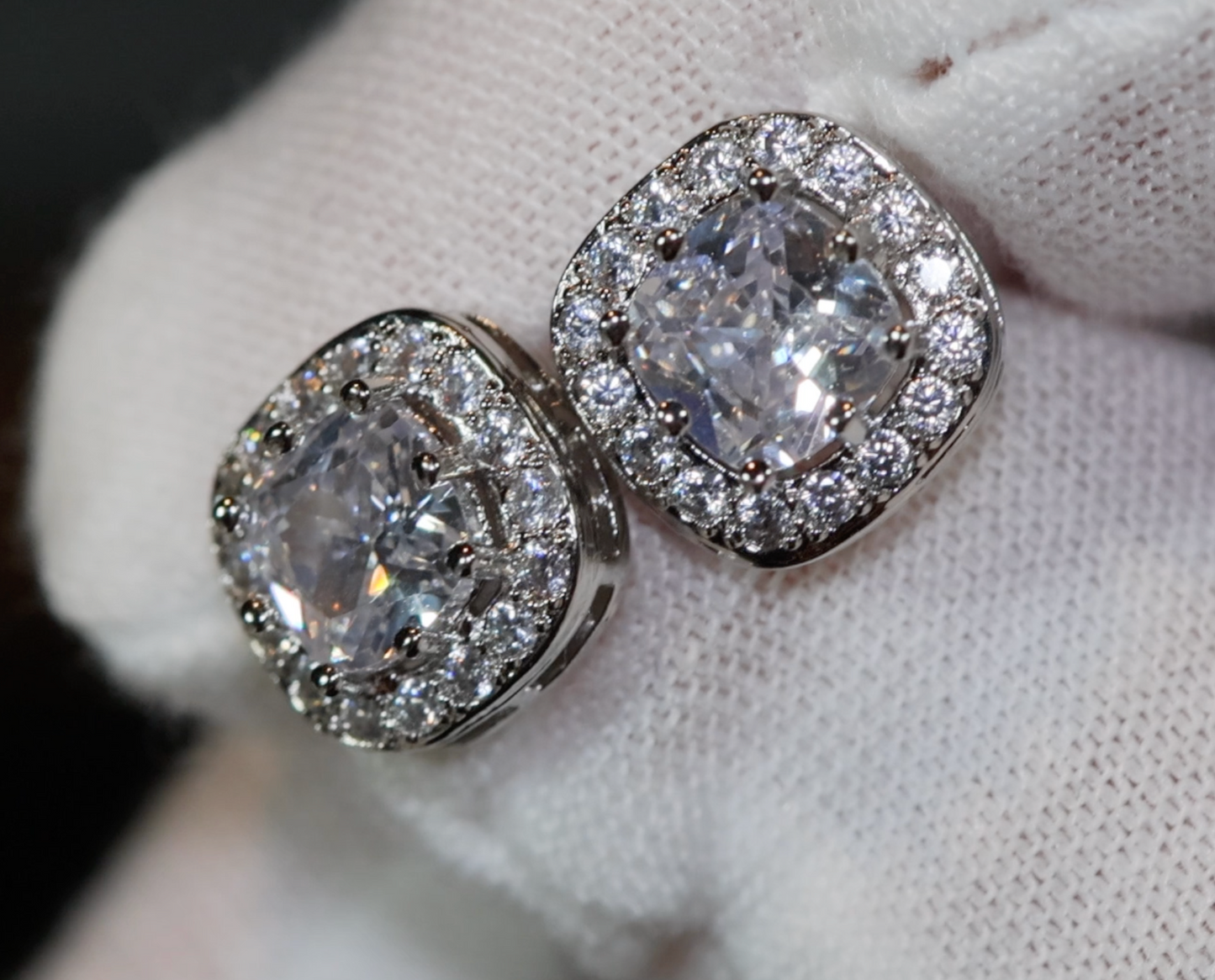 Halo Diamond Ear Studs