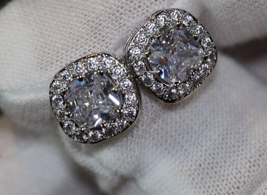 Halo Diamond Ear Studs | Diamond Ear Studs