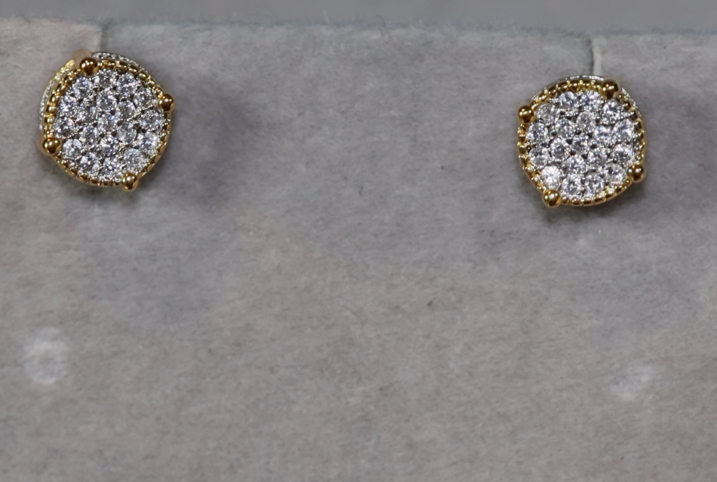 Diamond Ear Studs | Womens Ear Studs | Iced Out Ear Studs | Gold Ear Studs