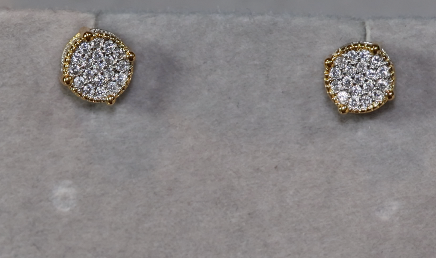 Diamond Ear Studs | Womens Ear Studs | Iced Out Ear Studs | Gold Ear Studs