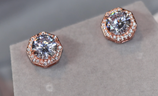 Rose Gold Diamond Ear Studs