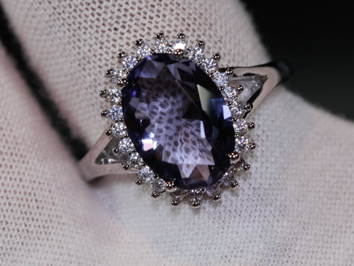 Purple Wedding Ring | Blue Wedding Ring | Amethyst Diamond Ring