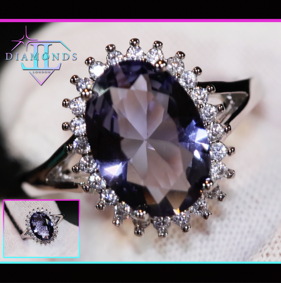 Womens Purple diamond ring