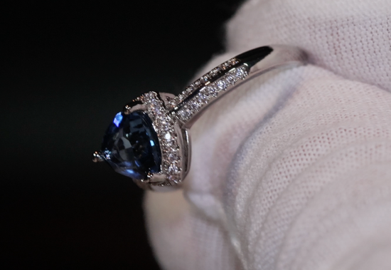 Blue Wedding Ring | Trilliant Engagement Ring | Trillion Wedding Ring