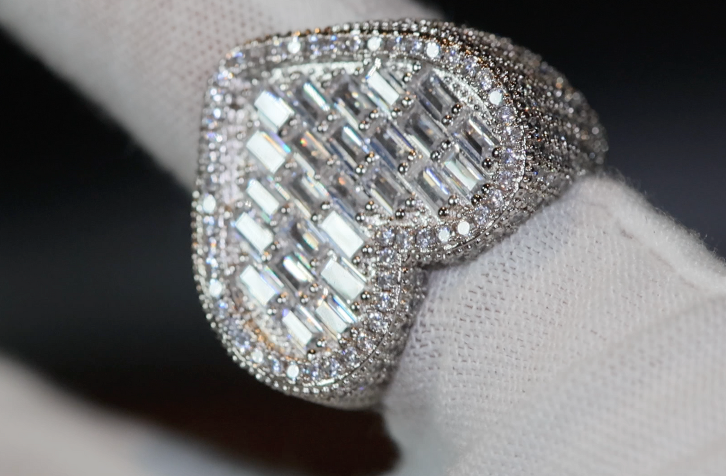 Big diamond heart ring