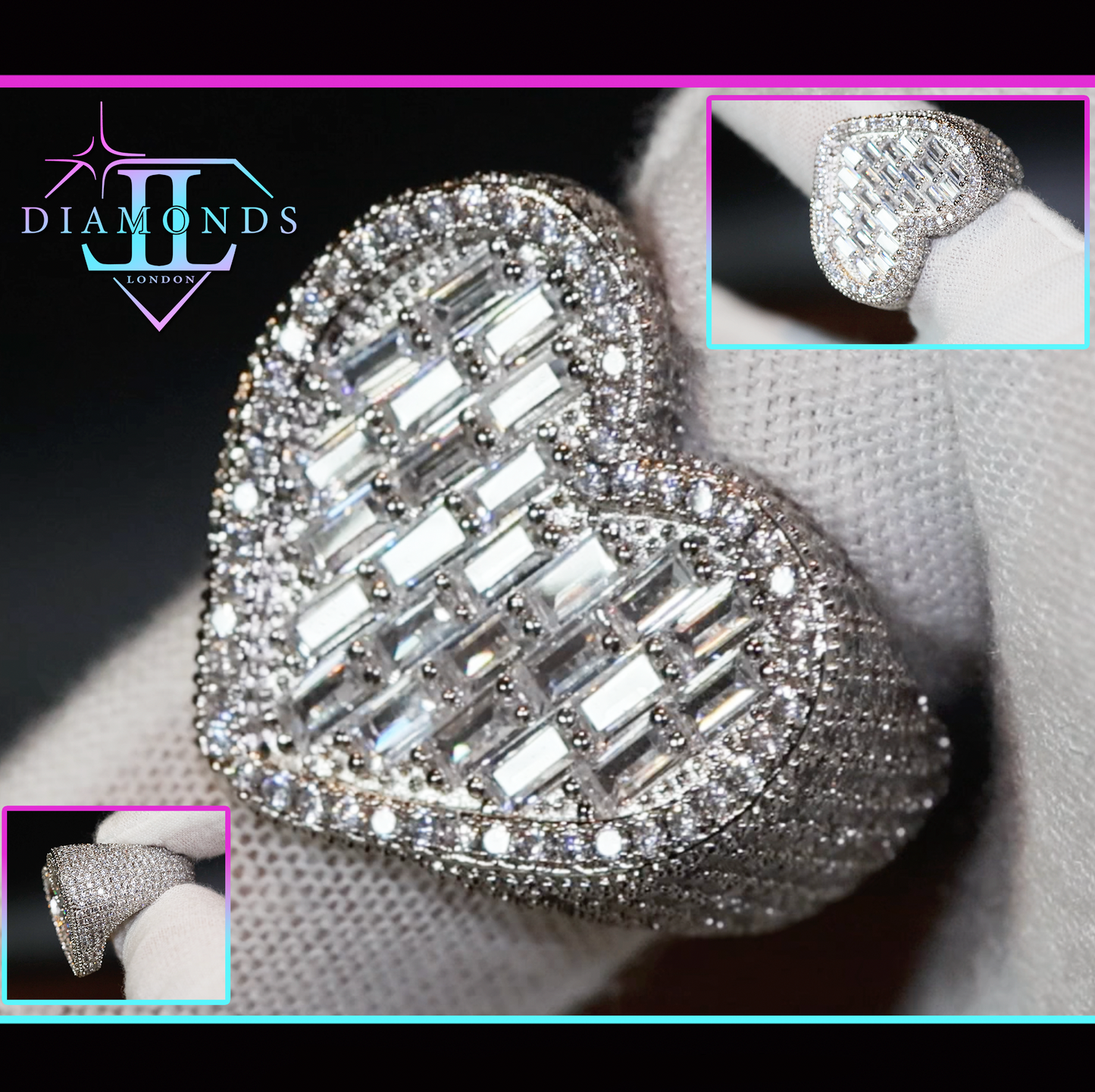 Big diamond heart ring