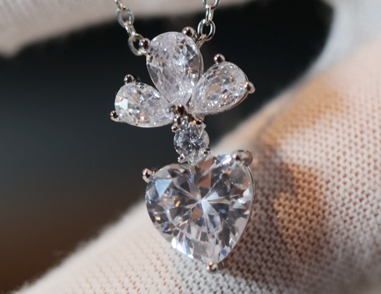 Womens Diamond Necklace | Diamond Heart Necklace | Diamond Heart Pendant