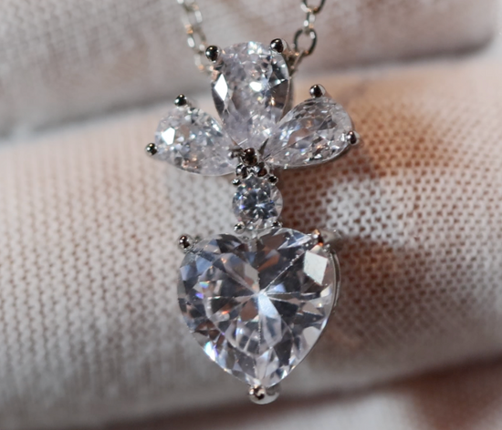 Womens Diamond Necklace | Diamond Heart Necklace | Diamond Heart Pendant