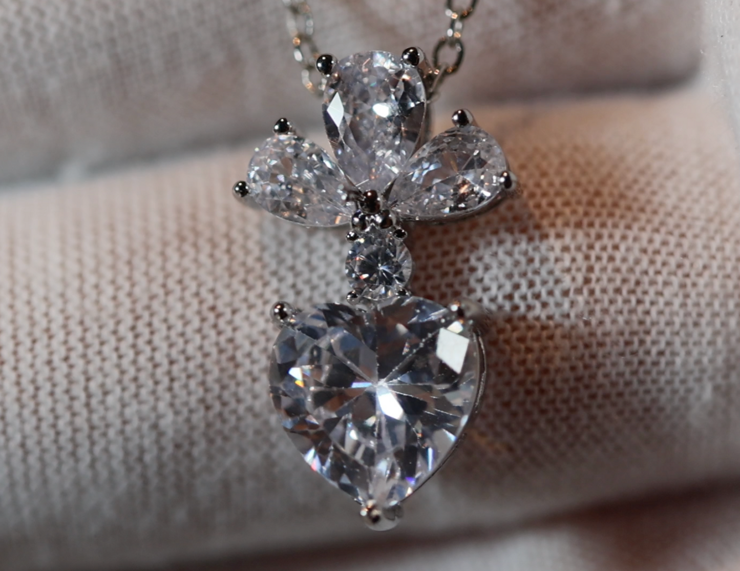 Womens Diamond Necklace | Diamond Heart Necklace | Diamond Heart Pendant