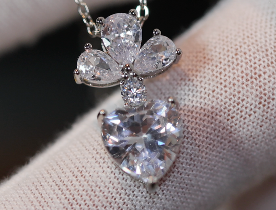 Womens Diamond Necklace | Diamond Heart Necklace | Diamond Heart Pendant