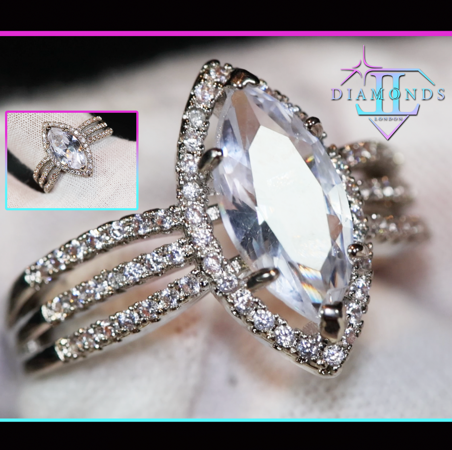 Womens diamond Marquise ring