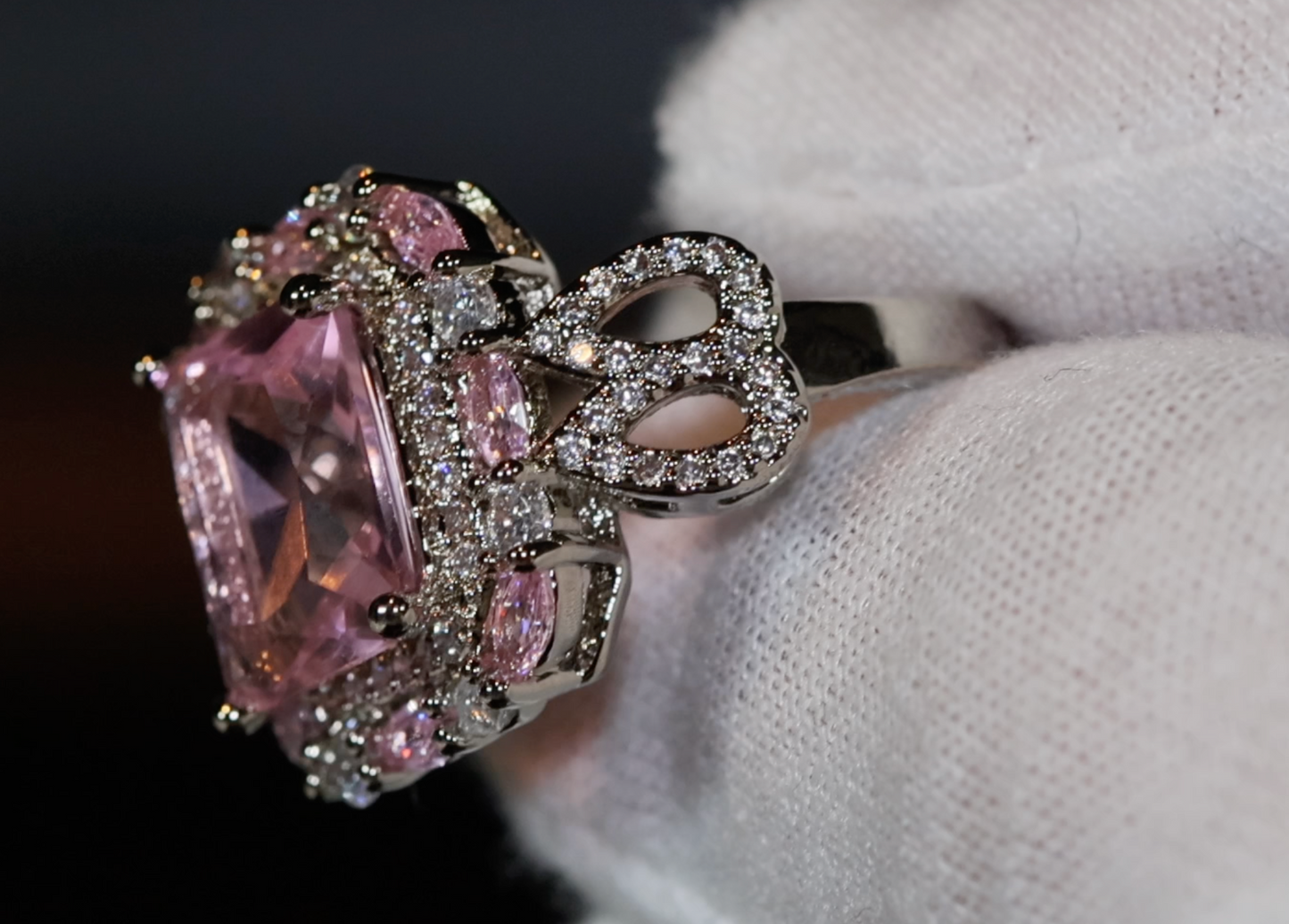 Big Pink Diamond Ring | Pink Diamond Ring | Womens Pink Diamond Ring