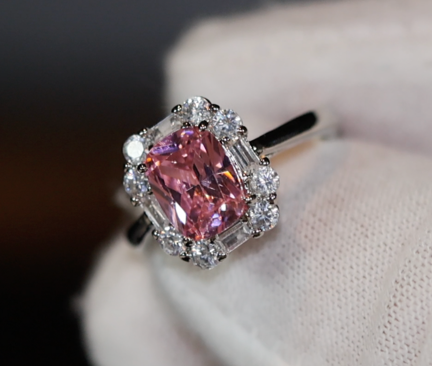 Pink Gemstone Ring | Pink Diamond Ring | Pink Diamond Engagement Ring