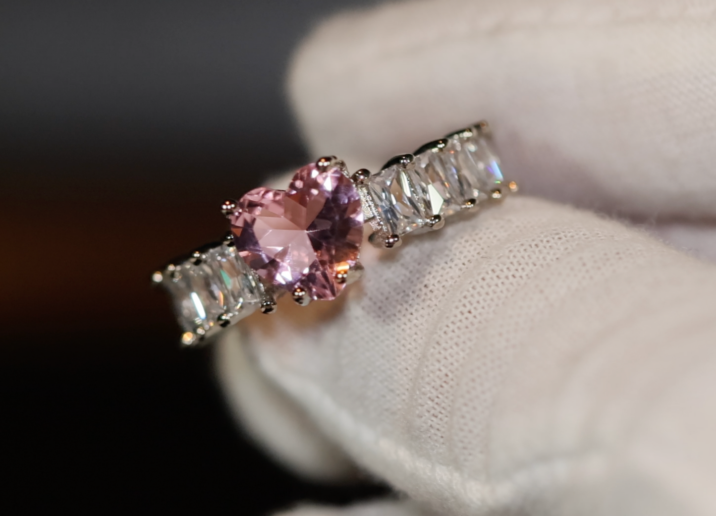 Heart Ring | Heart Shaped Ring | Heart Shape Ring | Diamond Heart Ring | Heart Ring with Diamonds | Engagement Ring | Pink Diamond Ring