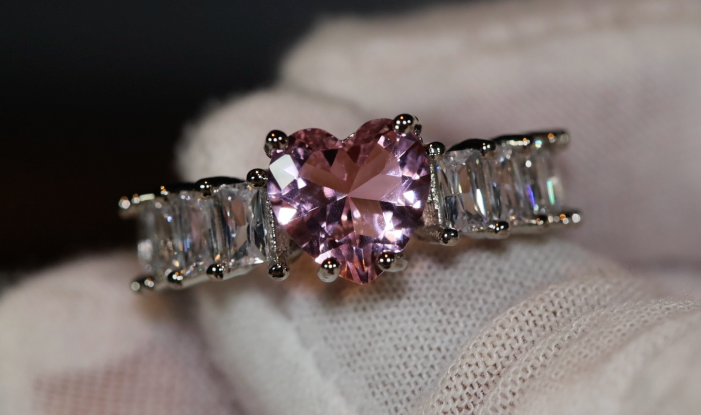 Heart Ring | Heart Shaped Ring | Heart Shape Ring | Diamond Heart Ring | Heart Ring with Diamonds | Engagement Ring | Pink Diamond Ring