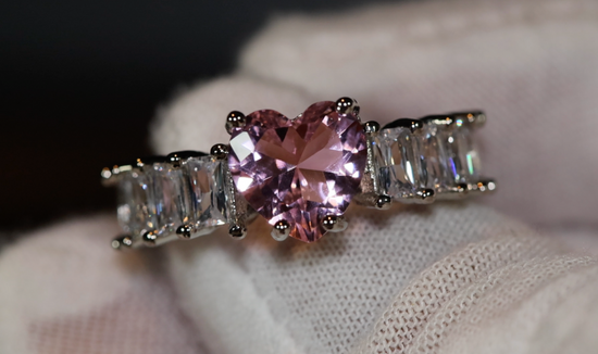 Heart Ring | Heart Shaped Ring | Heart Shape Ring | Diamond Heart Ring | Heart Ring with Diamonds | Engagement Ring | Pink Diamond Ring