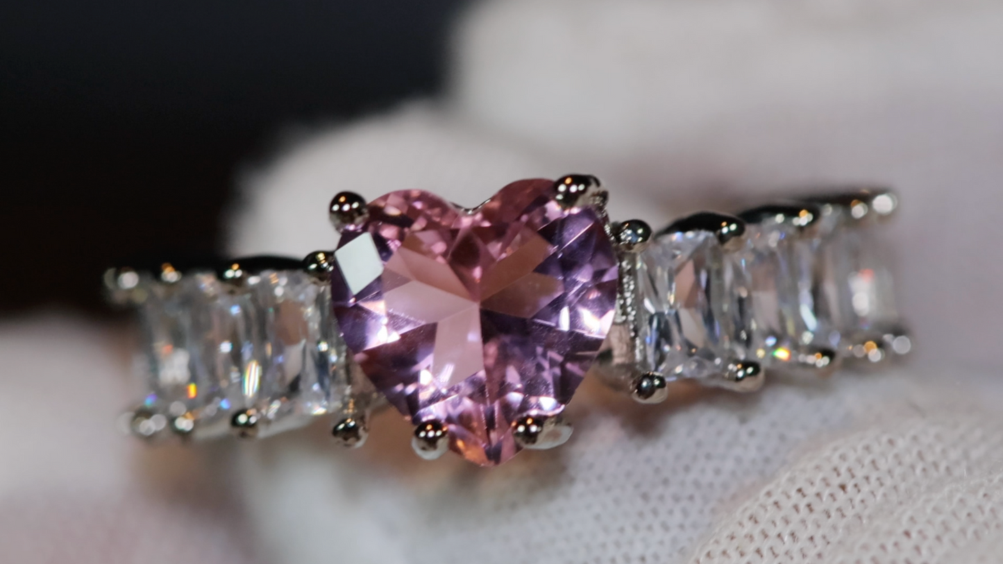 Heart Ring | Heart Shaped Ring | Heart Shape Ring | Diamond Heart Ring | Heart Ring with Diamonds | Engagement Ring | Pink Diamond Ring