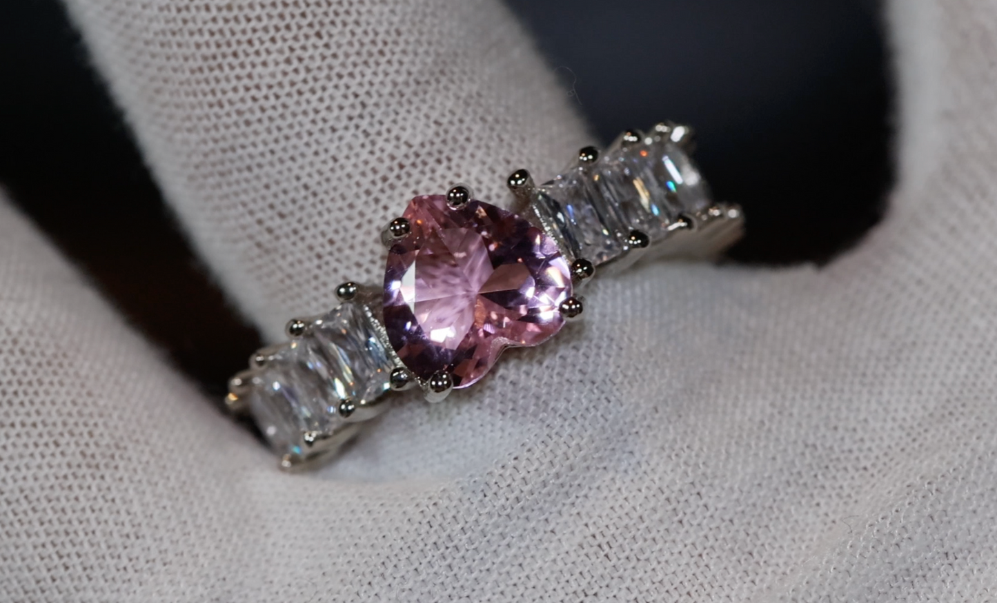 Heart Ring | Heart Shaped Ring | Heart Shape Ring | Diamond Heart Ring | Heart Ring with Diamonds | Engagement Ring | Pink Diamond Ring
