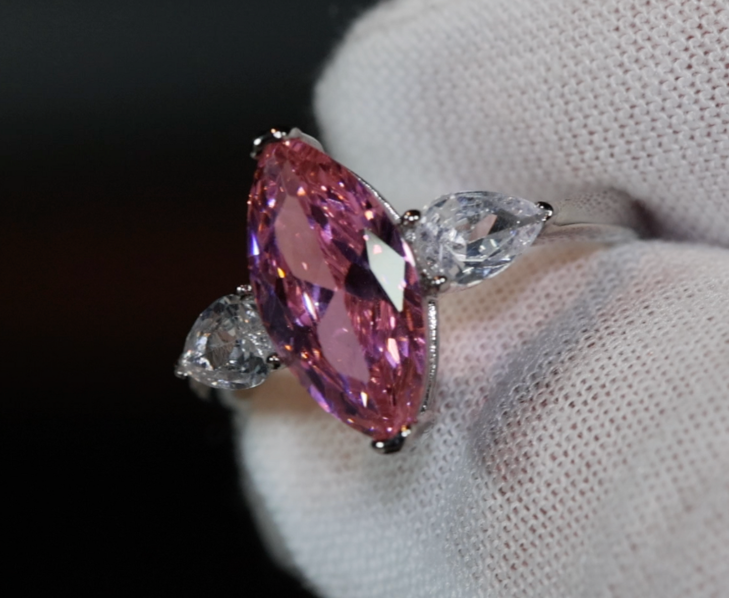 Pink Diamond Marquise Ring | Marquise Diamond Ring | Marquise Engagement Ring