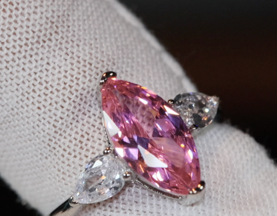 pink marquise diamond ring