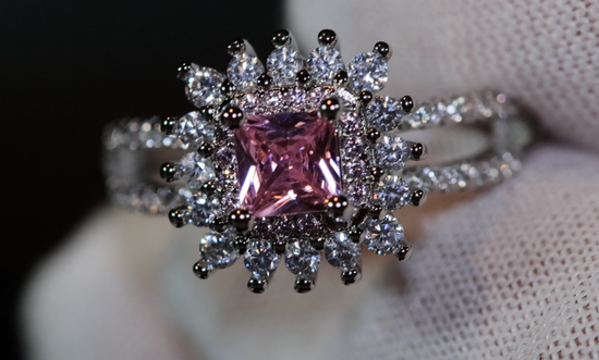 Pink diamond Ring | Pink Princess Cut Diamond Ring