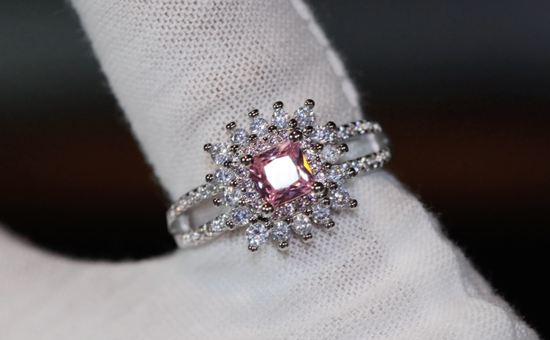 Pink diamond Ring | Pink Princess Cut Diamond Ring