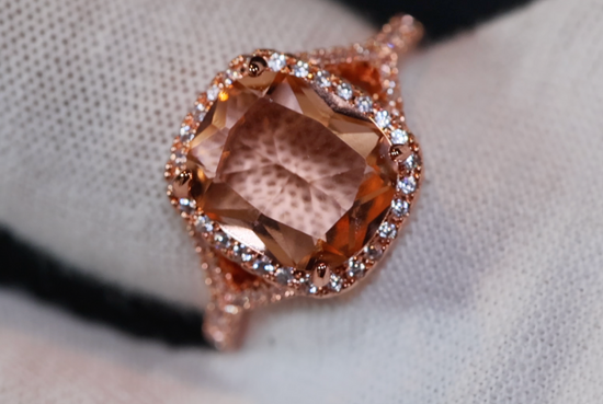 Rose Gold Champagne Diamond Wedding Ring