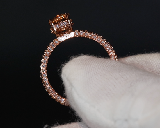 Rose Gold Engagement Ring | Champagne Diamond Engagement Ring | Rose Gold Ring | Engagement Ring | Rose Gold Wedding Ring