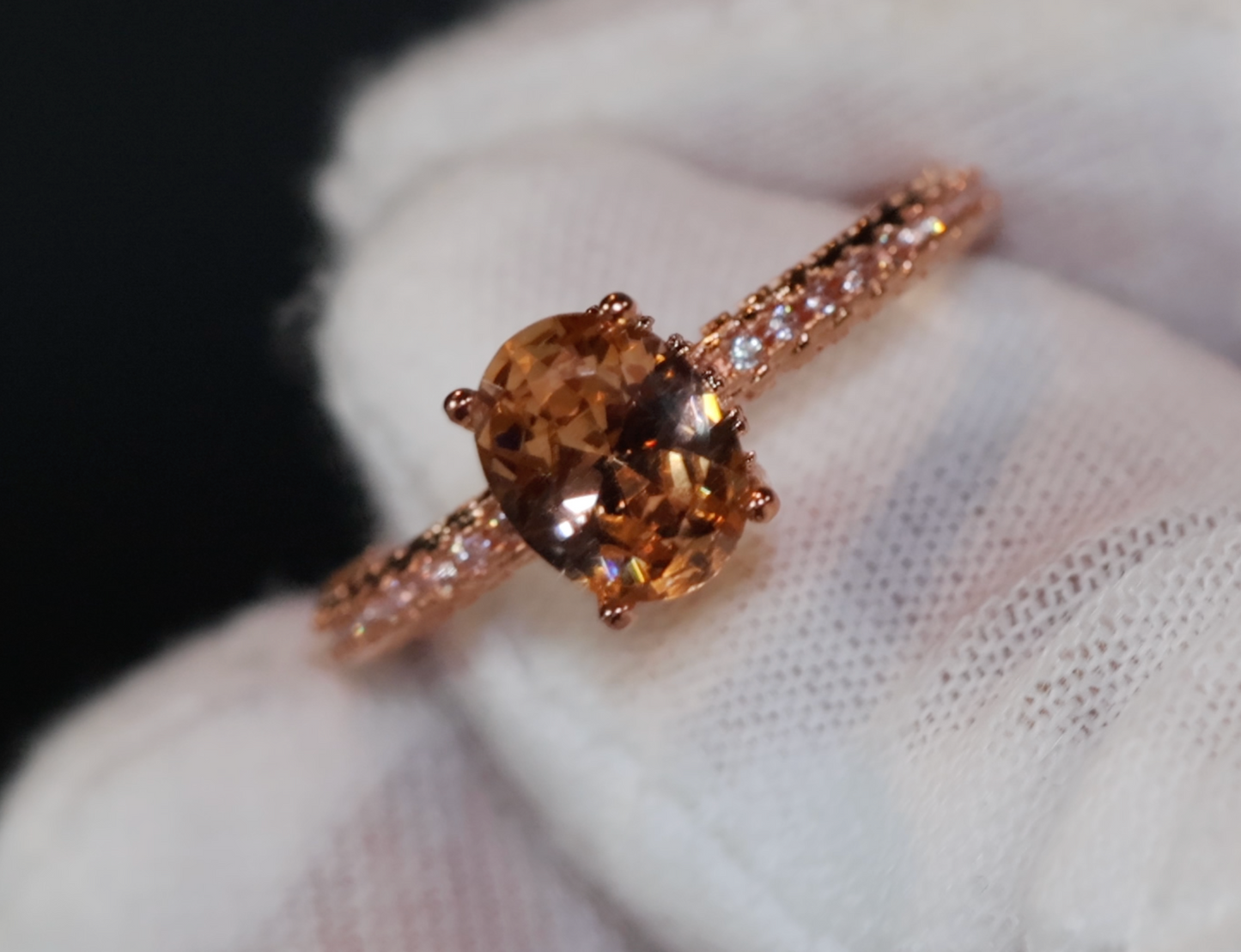 Rose Gold Engagement Ring | Champagne Diamond Engagement Ring | Rose Gold Ring | Engagement Ring | Rose Gold Wedding Ring