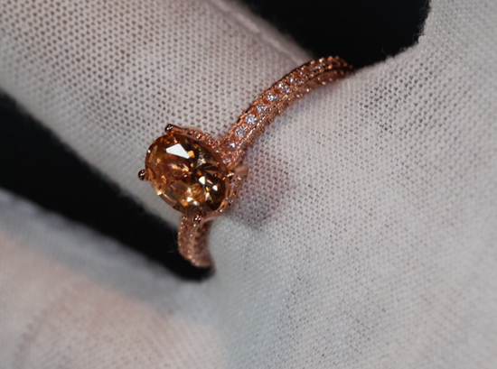 Rose Gold Engagement Ring | Champagne Diamond Engagement Ring | Rose Gold Ring | Engagement Ring | Rose Gold Wedding Ring