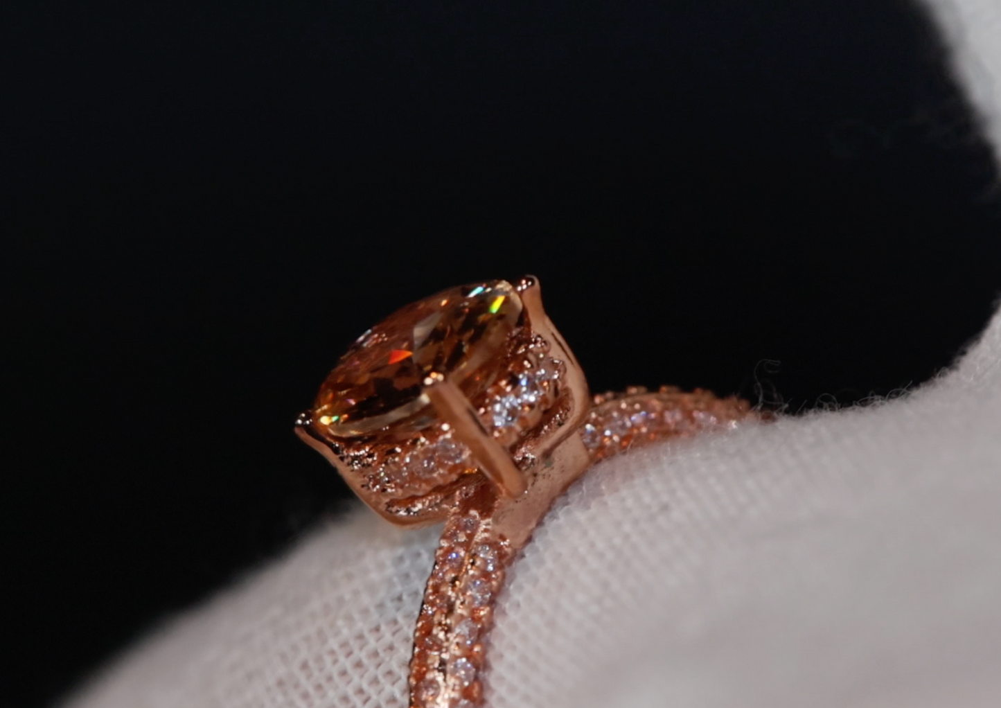 Rose Gold Engagement Ring | Champagne Diamond Engagement Ring | Rose Gold Ring | Engagement Ring | Rose Gold Wedding Ring