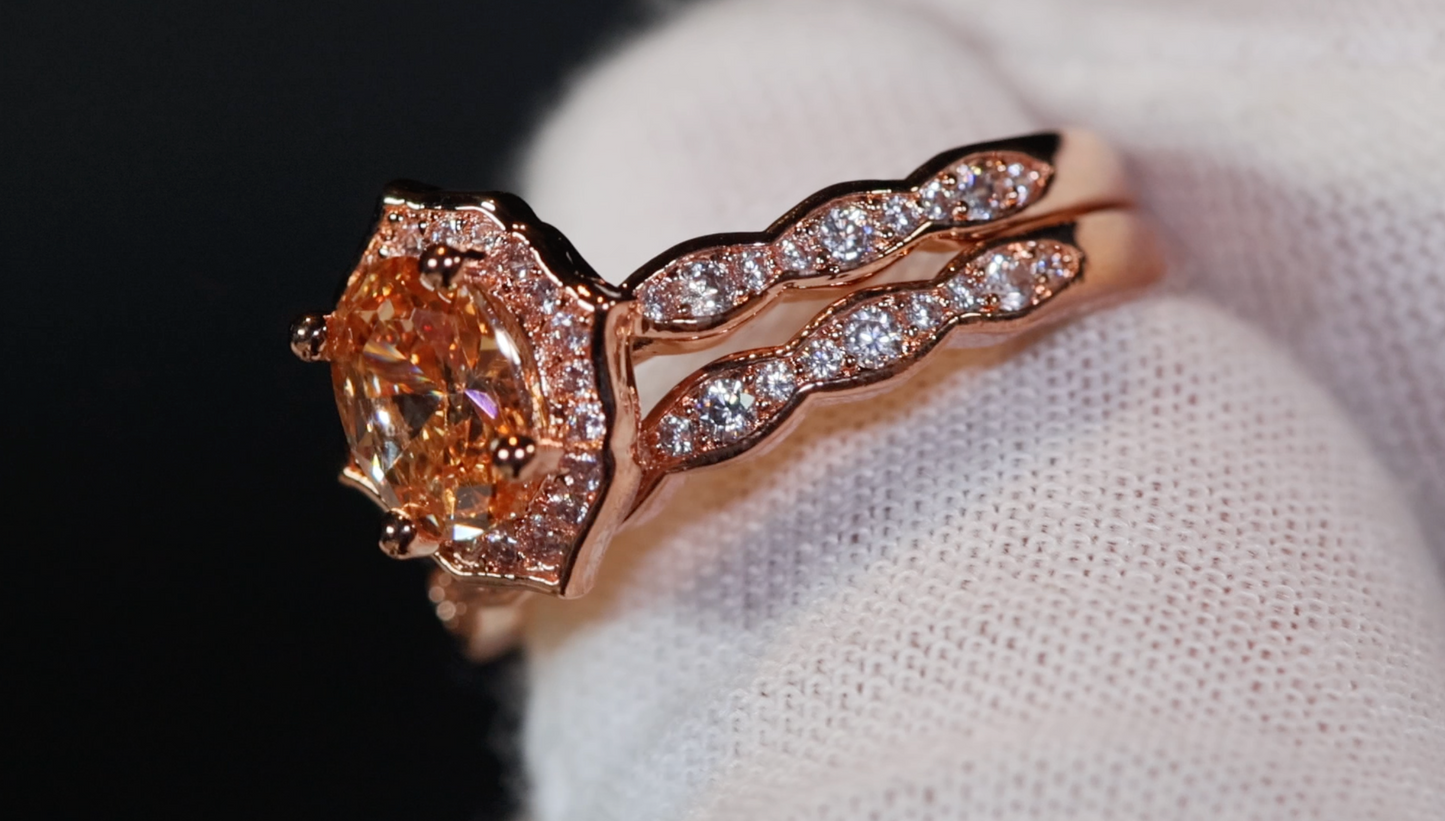 Rose Gold Wedding Ring | Rose Gold Engagement Ring Set