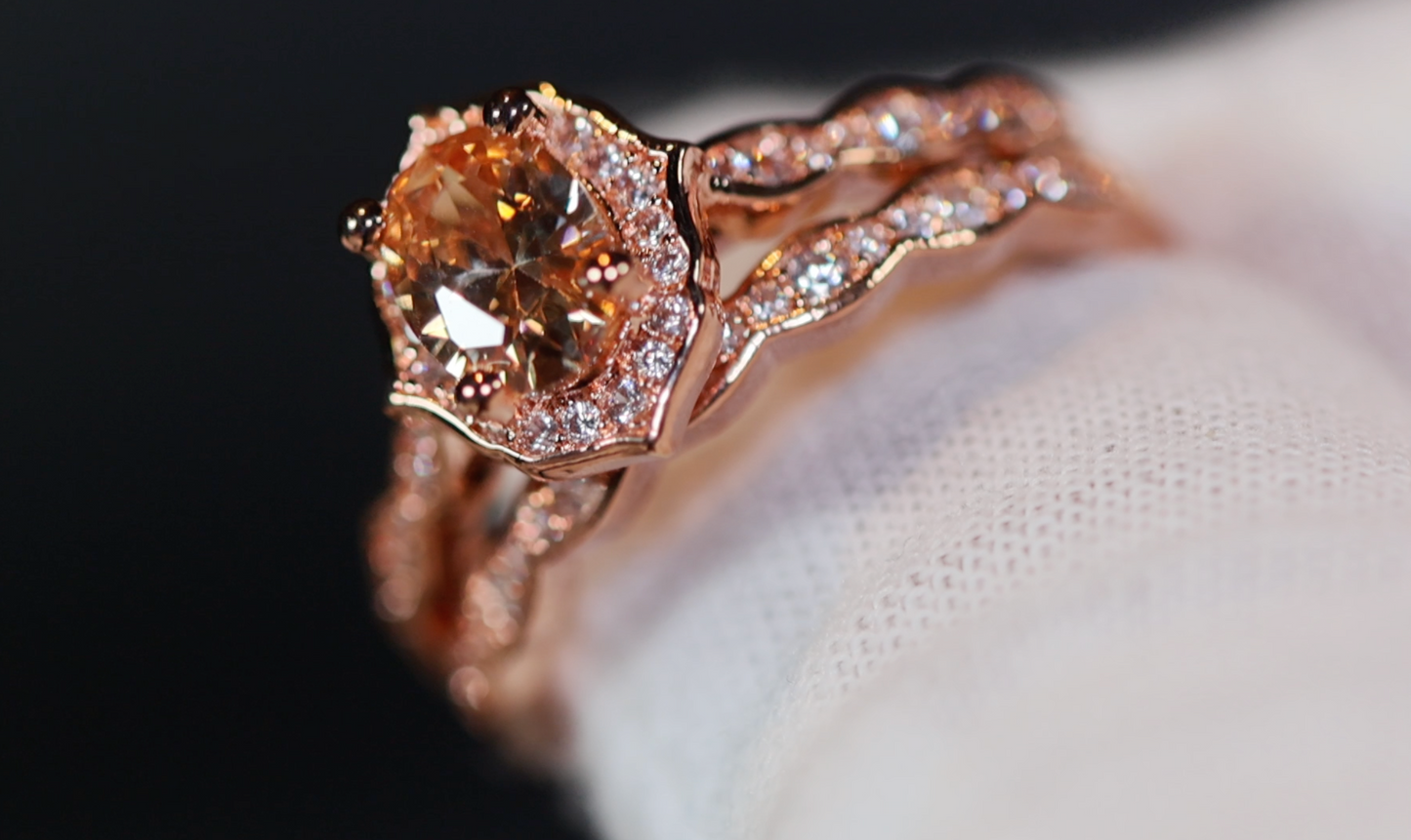 Rose Gold Wedding Ring | Rose Gold Engagement Ring Set