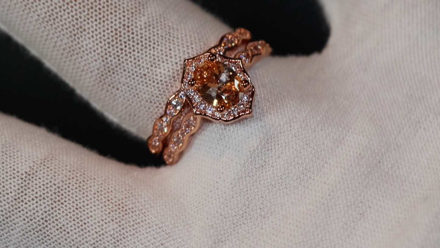 Rose Gold Wedding Ring | Rose Gold Engagement Ring Set