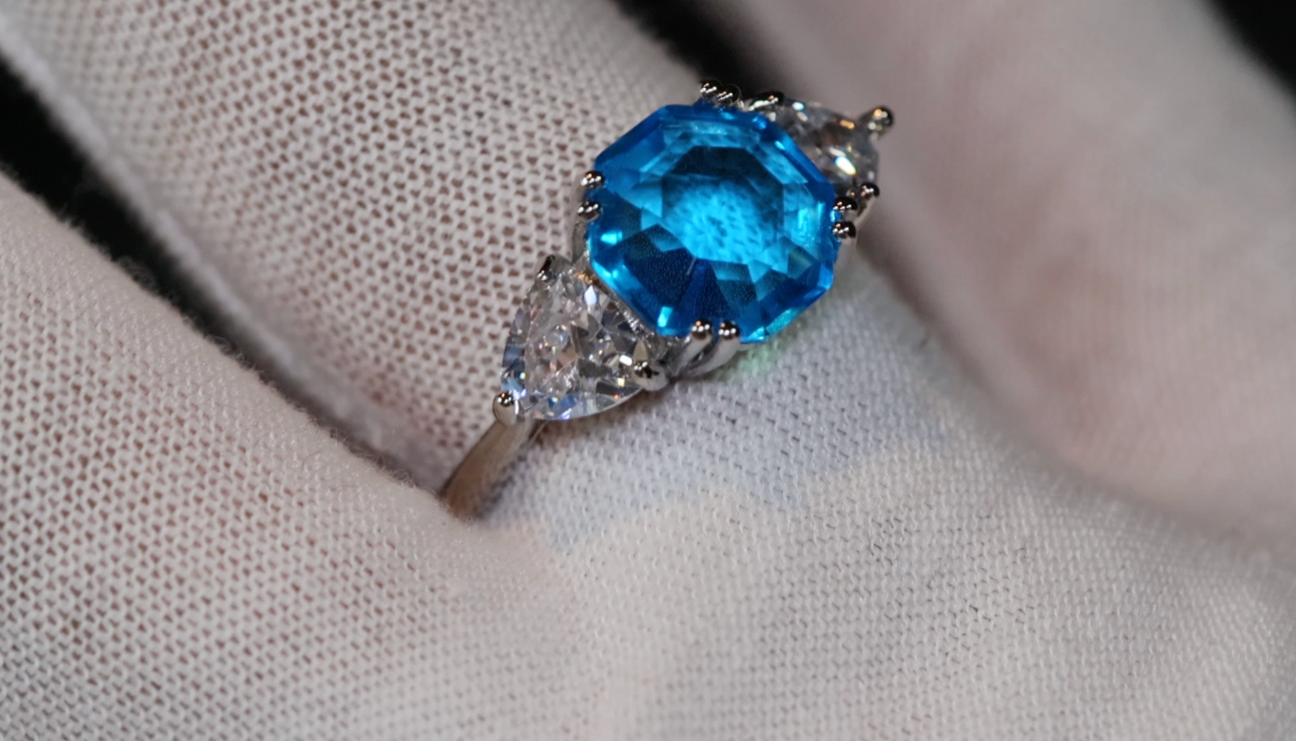 Blue Diamond Ring | Blue Diamond Wedding Ring | Womens Engagement Ring