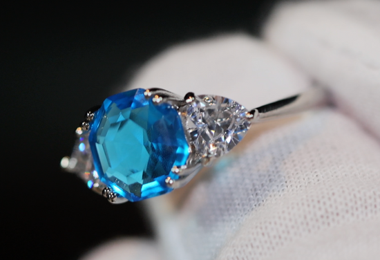 Blue Diamond Ring | Blue Diamond Wedding Ring | Womens Engagement Ring