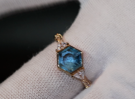 Teal Blue Diamond Ring | Blue Diamond Ring