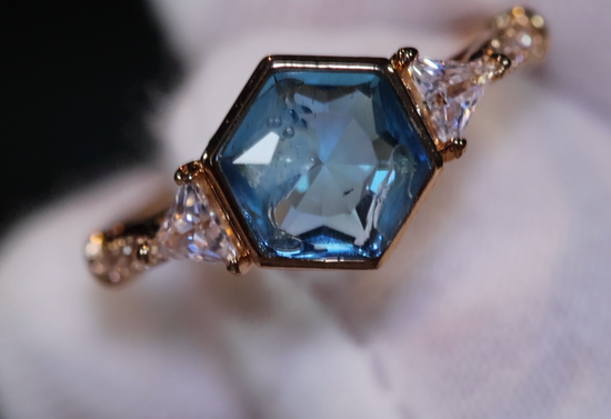 Teal Blue Diamond Ring | Blue Diamond Ring