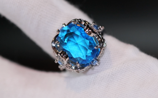 Blue Diamond Ring | Womens Blue Gemstone Ring