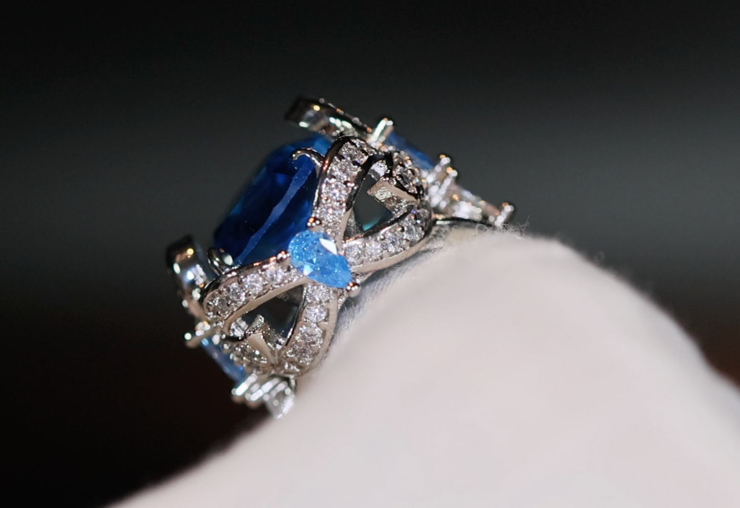 Blue Diamond Ring | Womens Blue Gemstone Ring